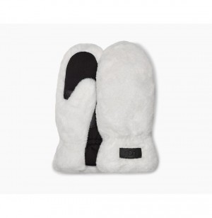 UGG All Over Faux Fur Mitten Rukavice Damske Biele | SK-450DQEXUL