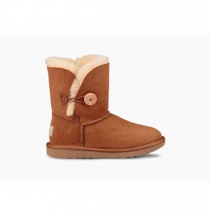UGG Bailey Button II Čižmy Z Ovčej Kože Detske Hnede | SK-453QUZXFG