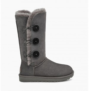 UGG Bailey Button Triplet II Čižmy Z Ovčej Kože Damske Siva | SK-135SAZBYD