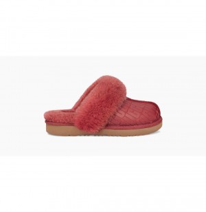 UGG Cozy II Ugg Logo Papuce Detske Červené | SK-395VIMJLD