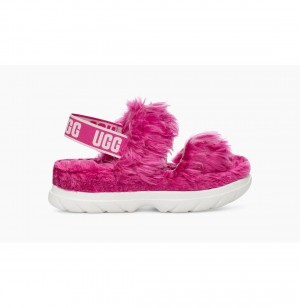 UGG Fluff Sugar Sandal Papuce Damske Ruzove | SK-836EKWODY