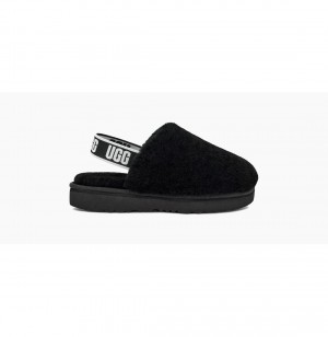 UGG Fluff Yeah Clog Papuce Detske Čierne | SK-384NZHJDQ