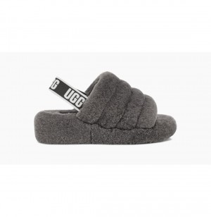 UGG Fluff Yeah Slapky Papuce Damske Béžové Tmavo Siva | SK-504FNSHMW