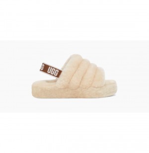 UGG Fluff Yeah Slapky Papuce Detske Béžové | SK-359XWOSYT