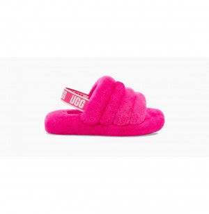 UGG Fluff Yeah Slapky Papuce Detske Ruzove | SK-501PZJBNU
