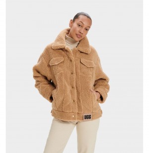 UGG Frankie Sherpa Trucker Bundy Damske Hnede | SK-816NFCQET