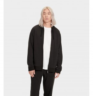 UGG Gordon Zipped Mikina s Kapucnou Panske Čierne | SK-528QYRMTN