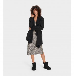 UGG Janni Fleece Kardigan Damske Čierne | SK-025HKFRLB