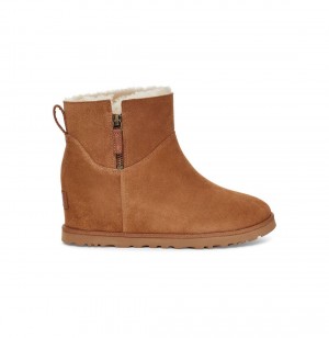UGG Klasické Femme Zip Mini Čižmy Na Kline Damske Hnede | SK-267WGLHNF