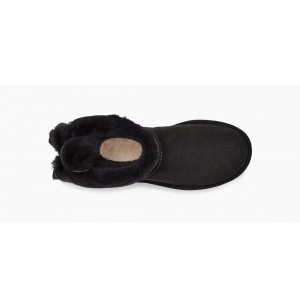 UGG Klasické Heritage Bow Čižmy Z Ovčej Kože Damske Čierne | SK-804RQGICV