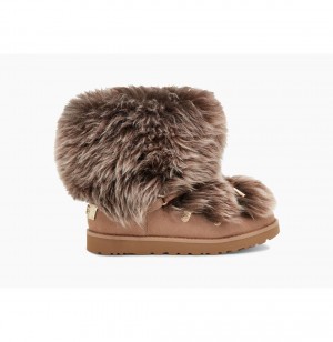 UGG Klasické Posh Mini Fur Čižmy Z Ovčej Kože Damske Marhule | SK-453MLBWEQ
