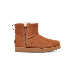 UGG Klasické Zip Mini Clenkove Topanky Damske Hnede | SK-926MPGZRO