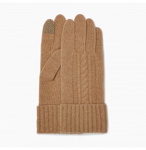 UGG Kory Cable Knit Rukavice Damske Hnede | SK-967DNHPMR
