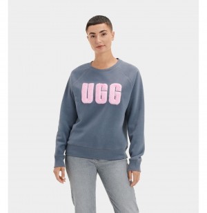 UGG Madeline Fuzzy Logo Crewneck Mikina Damske Ruzove | SK-982ILXPUV