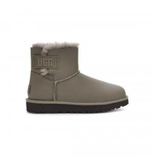 UGG Mini Bailey Logo Remienkove Čižmy Z Ovčej Kože Damske Svetlo Mätové | SK-027AMILBO