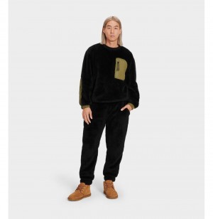 UGG Niko Sherpa Jogger Nohavice Panske Čierne Olivovo Zelená | SK-051VRSPQL