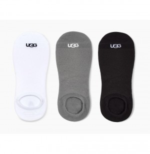 UGG Oliver No Show 3 Pack Ponozky Panske Biele Siva Čierne | SK-032TJCNYI