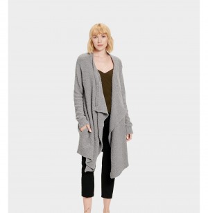 UGG Phoebe Wrap Kardigan Damske Siva | SK-465KBNIPQ