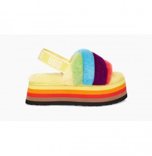 UGG Pride Disco Stripe Slapky Papuce Panske Viacfarebný Zelene | SK-623QDFTEW