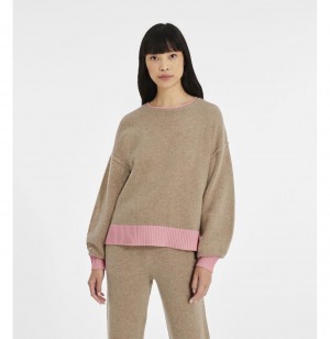 UGG Renata Cashmere-Blend Crewneck Svetre Damske Hnede | SK-632CPTMHI