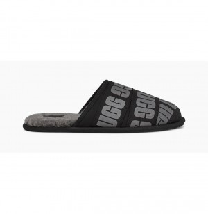 UGG Scuff Grafika Band Papuce Panske Čierne | SK-396ZJPGUS