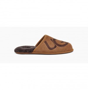 UGG Scuff Logo Papuce Panske Hnede | SK-631IMCSOL