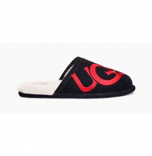 UGG Scuff Logo Papuce Panske Čierne | SK-204GZMTOE