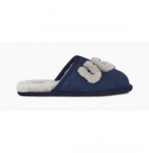 UGG Scuff Logo Sheepskin Papuce Panske Tmavo Modre | SK-953MOGTUK