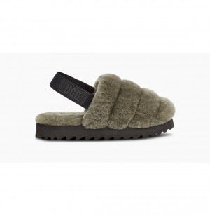 UGG Super Fluff Papuce Damske Olivovo Zelená | SK-396DNPRXG