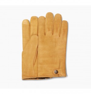 UGG Tabbed Splice Vent Kozene Rukavice Panske Hnede | SK-398MNYGLH