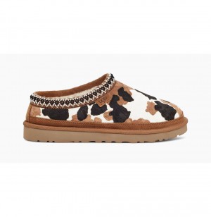 UGG Tasman Cow Print Papuce Panske Hnede | SK-194FVEWGD