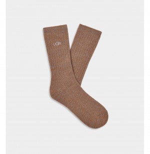UGG Trey Rib Knit Slouchy Crew Ponozky Panske Hnede | SK-518GMSOTZ