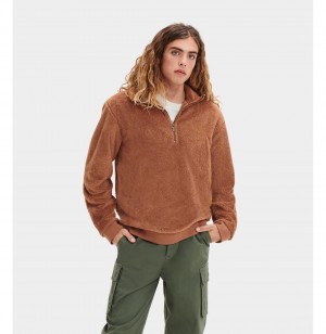 UGG Zeke Sherpa Mikina s Kapucnou Panske Hnede | SK-795JNDEQT