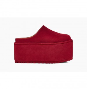 UGG x Molly Goddard Platforme Papuce Damske Tmavo Červené | SK-681MCXWDZ