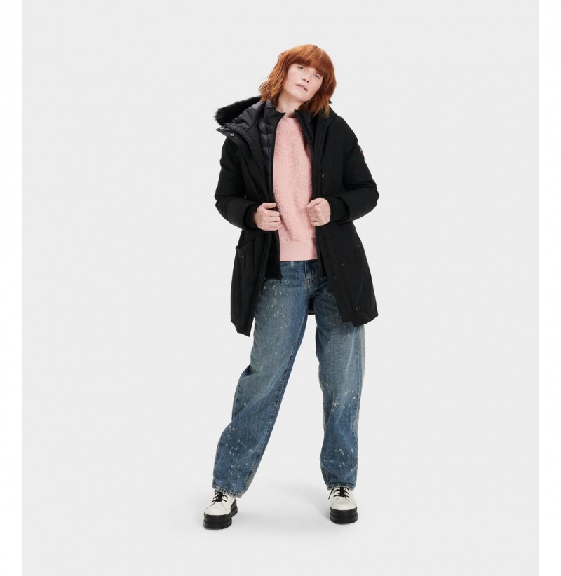 UGG Adirondack Bundy Parka Damske Čierne | SK-234YHVTDE
