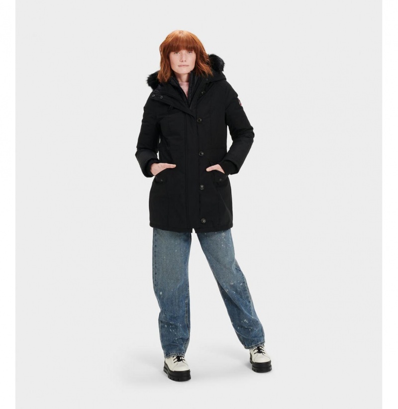 UGG Adirondack Bundy Parka Damske Čierne | SK-234YHVTDE