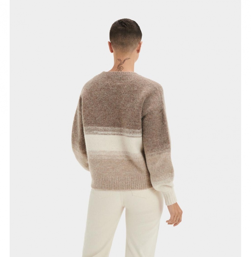 UGG Alessa Crewneck Svetre Damske Hnede Viacfarebný | SK-651RDTOEY