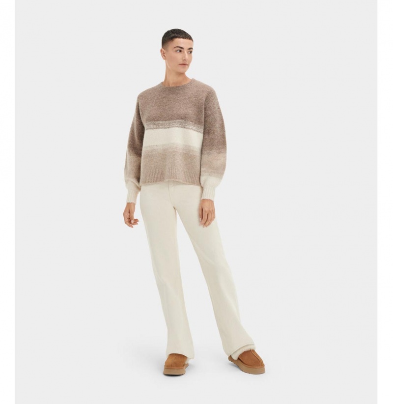 UGG Alessa Crewneck Svetre Damske Hnede Viacfarebný | SK-651RDTOEY