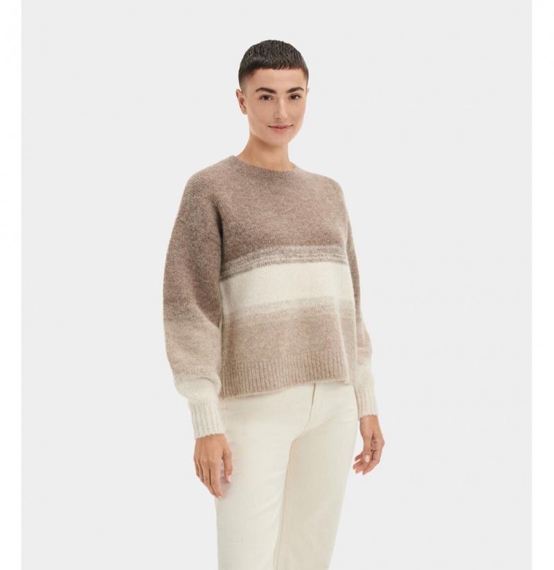 UGG Alessa Crewneck Svetre Damske Hnede Viacfarebný | SK-651RDTOEY
