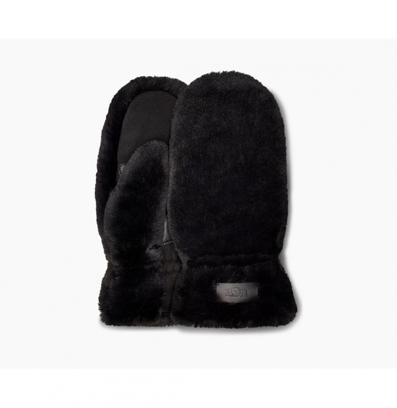 UGG All Over Faux Fur Mitten Rukavice Damske Čierne | SK-960IWUSBZ