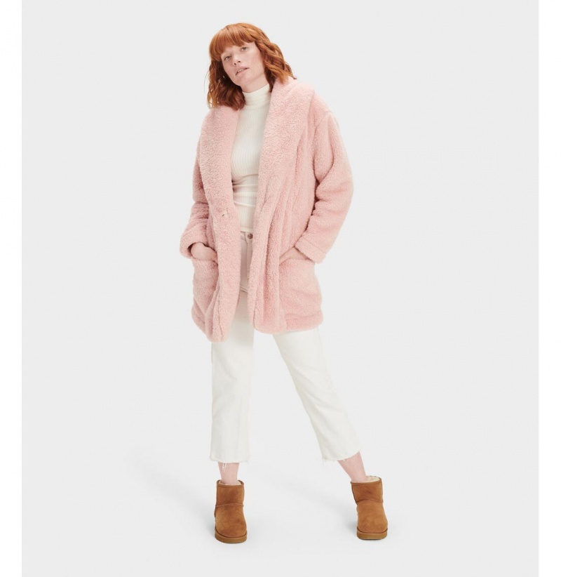 UGG Annona Sherpa Travel Kardigan Damske Ruzove | SK-128SREVMH