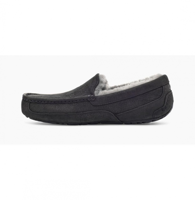 UGG Ascot Matte Kozene Papuce Panske Čierne | SK-493HZBWLA
