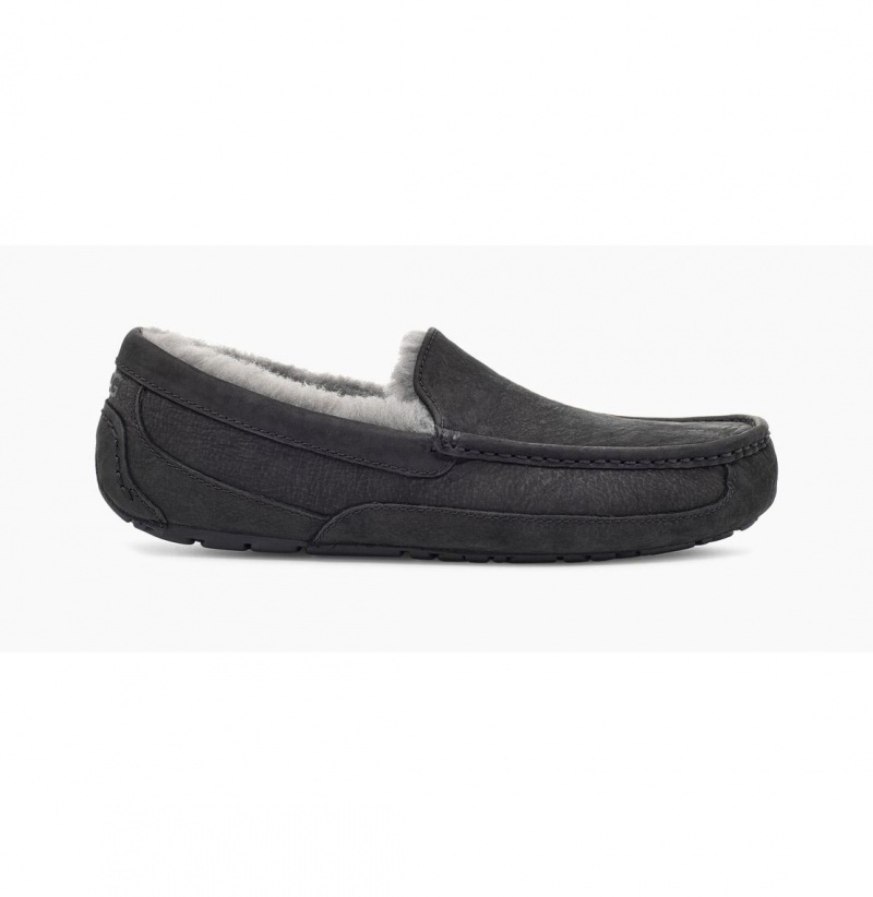 UGG Ascot Matte Kozene Papuce Panske Čierne | SK-493HZBWLA