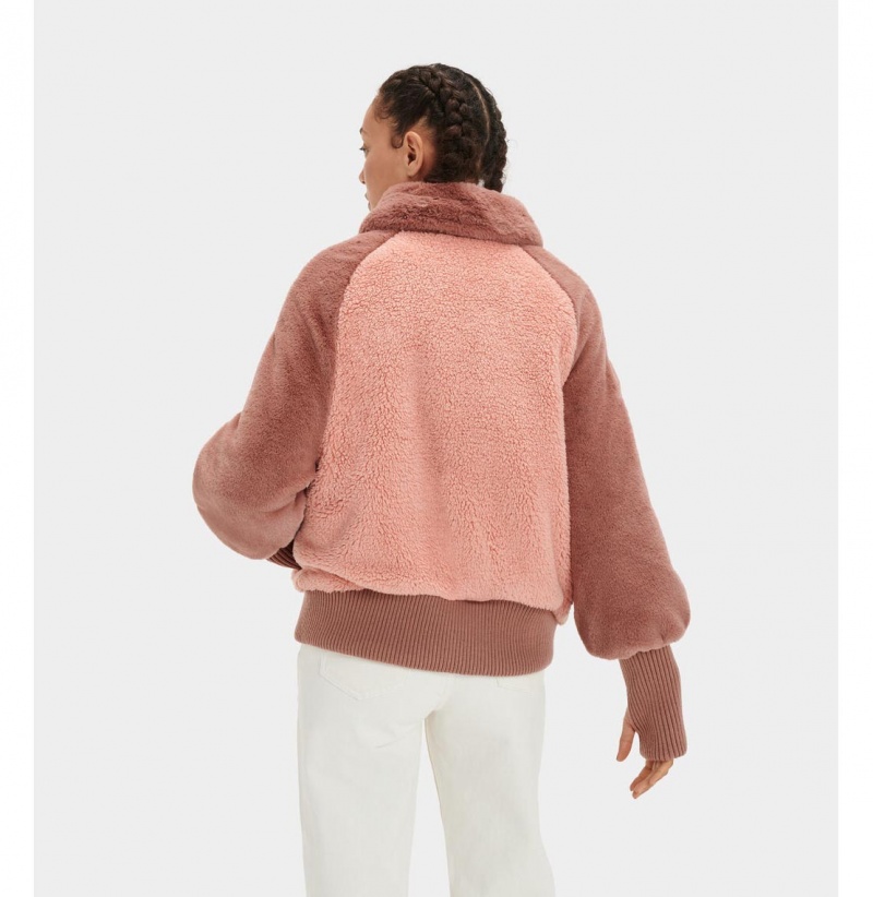 UGG Augusta Sherpa Baseball Bundy Damske Bordove Ruzove | SK-815EGOUPS