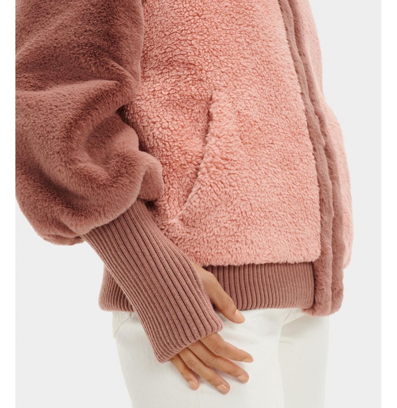 UGG Augusta Sherpa Baseball Bundy Damske Bordove Ruzove | SK-815EGOUPS