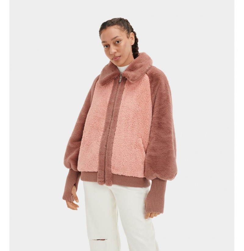 UGG Augusta Sherpa Baseball Bundy Damske Bordove Ruzove | SK-815EGOUPS