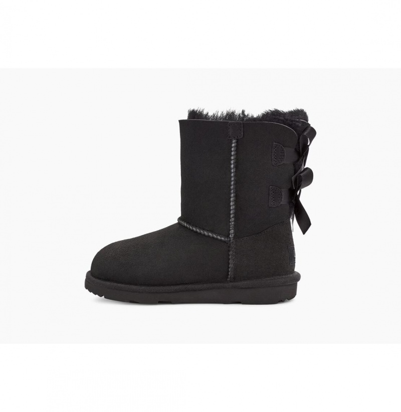 UGG Bailey Bow II Čižmy Z Ovčej Kože Detske Čierne | SK-670AZKHRC