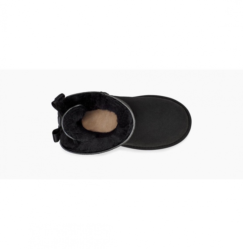 UGG Bailey Bow II Čižmy Z Ovčej Kože Detske Čierne | SK-670AZKHRC
