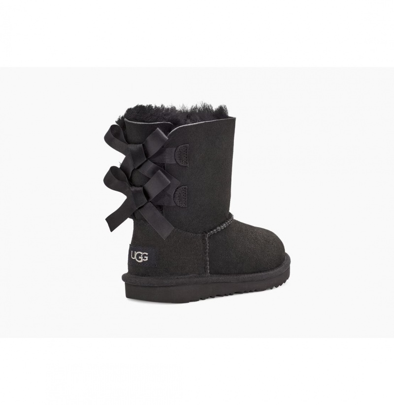 UGG Bailey Bow II Čižmy Z Ovčej Kože Detske Čierne | SK-670AZKHRC