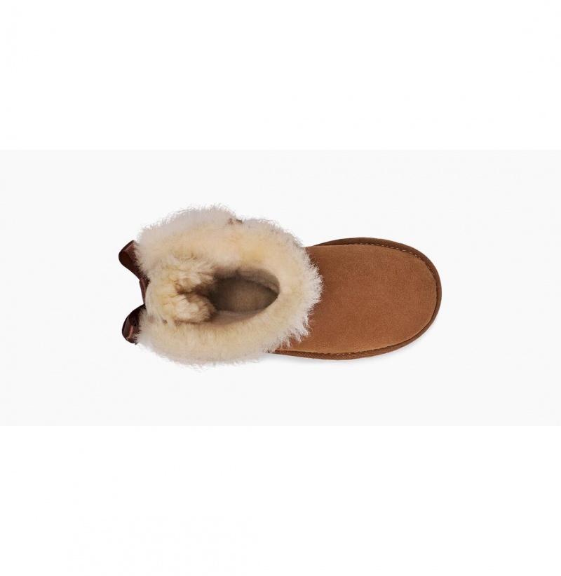 UGG Bailey Bow II Čižmy Z Ovčej Kože Detske Hnede | SK-946SACBXU